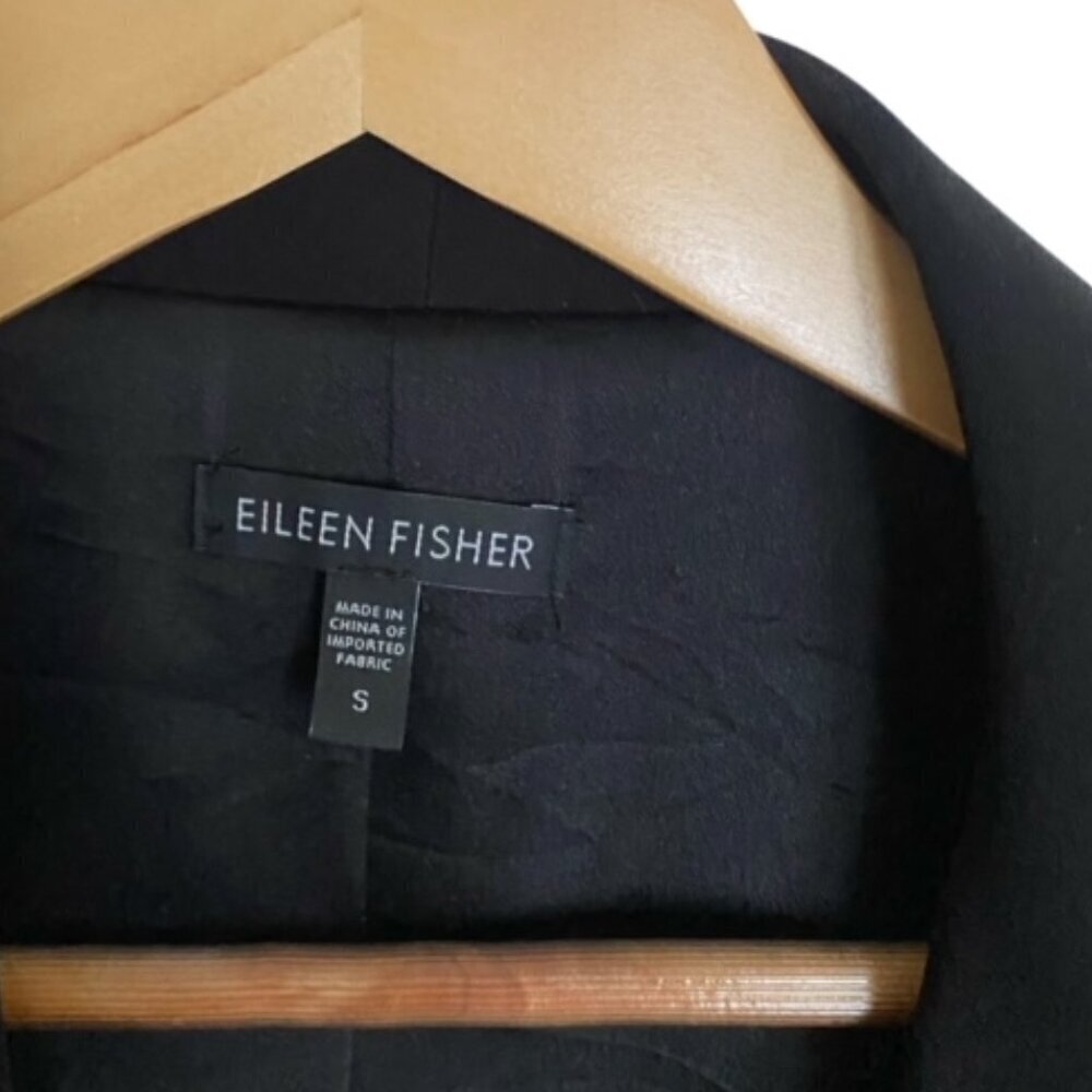 Eileen Fisher Black Open Front Jacket Small - Picture 2 of 4